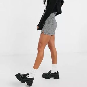 Topshop plaid bengaline mini skirt